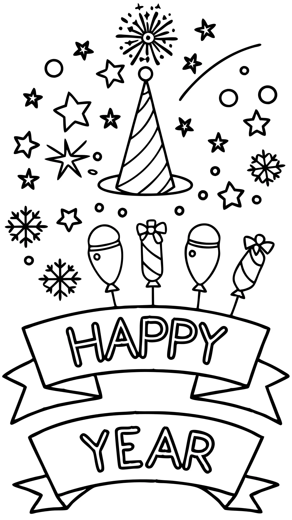 new year coloring pages free